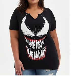 TORRID MARVEL VENOM CLASSIC NOTCH TOP